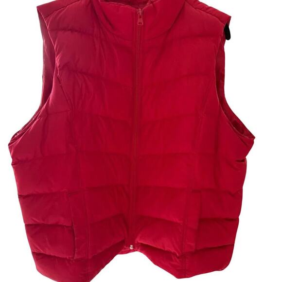 Lands' End Sz 1X Red Winter Puffer Vest Women's - Picture 2 of 6